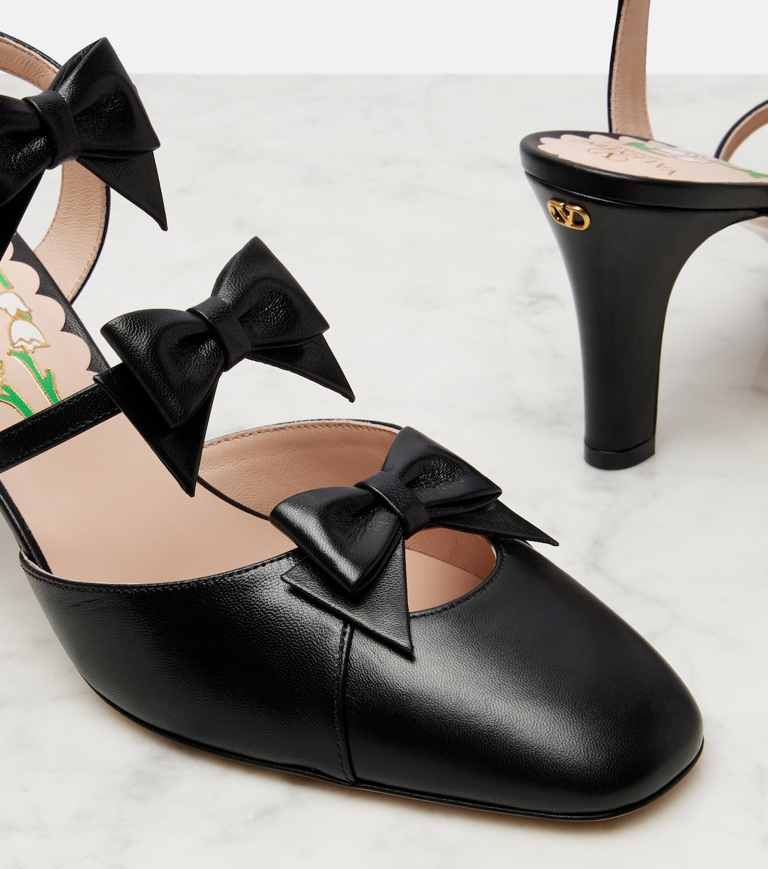 Slingback-Pumps Bowow 75 aus Leder | Valentino Garavani