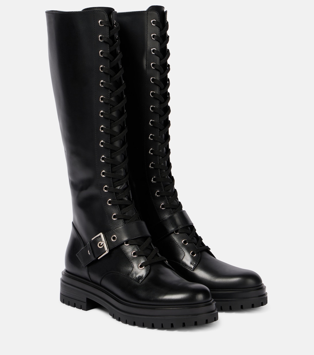 Botas altas de piel con cordones | Gianvito Rossi