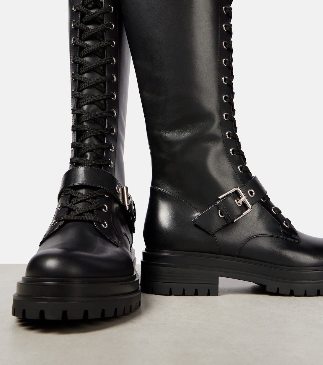 Botas altas de piel con cordones | Gianvito Rossi