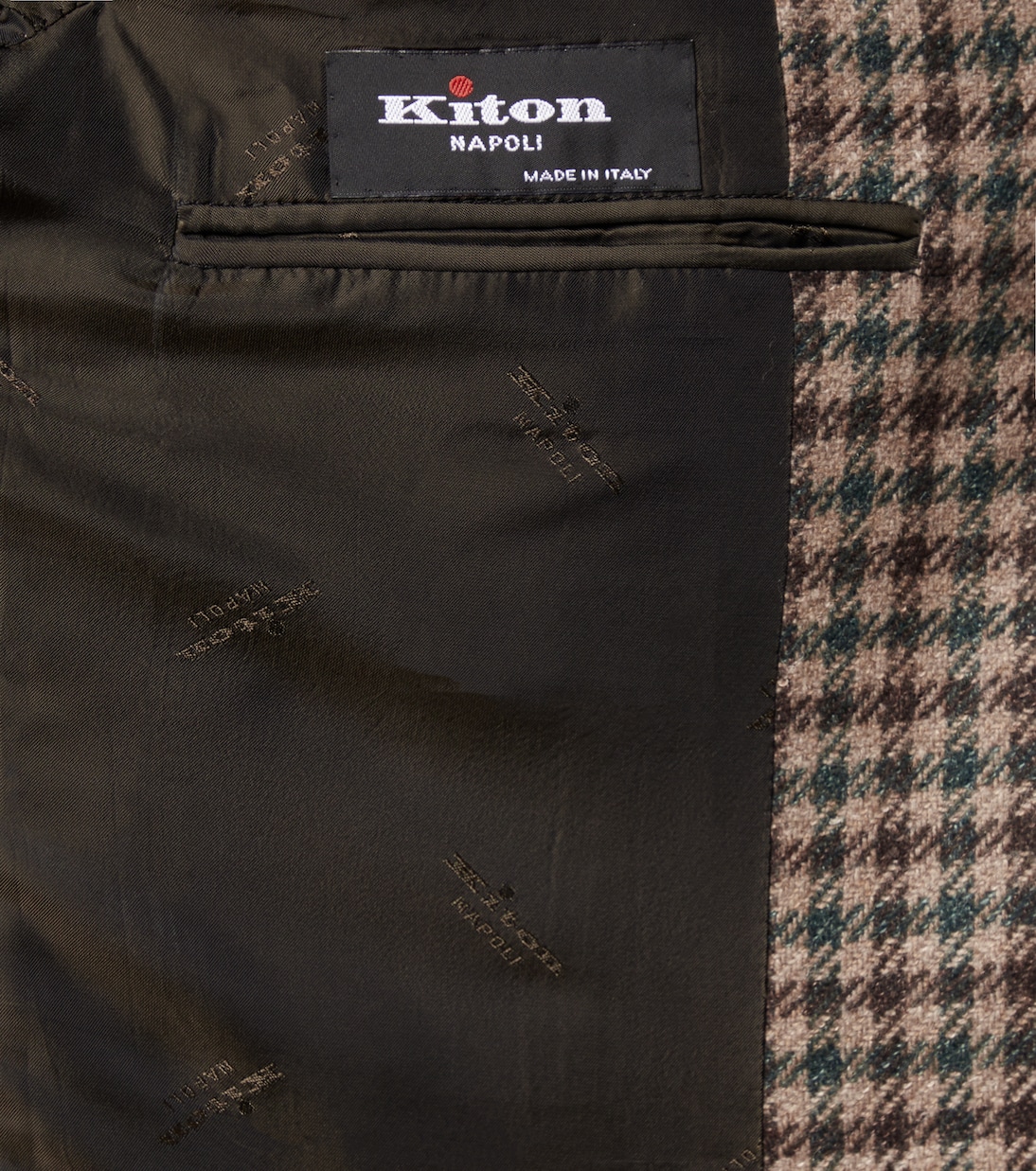 Checked wool, silk, and linen blazer | Kiton