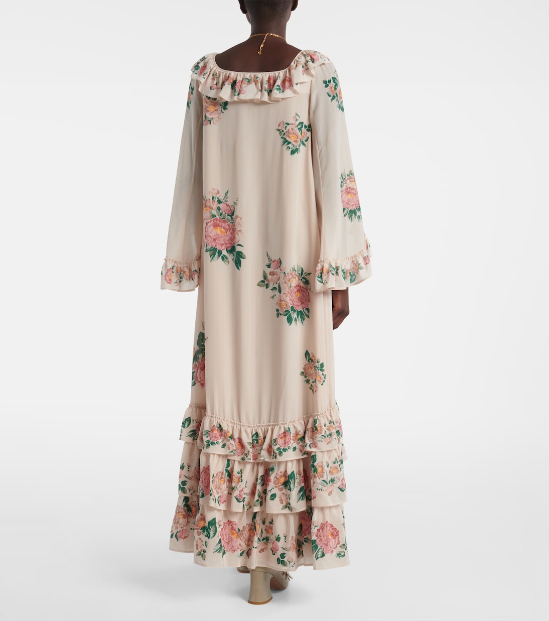 Floral silk crêpe de chine maxi dress | Chloé