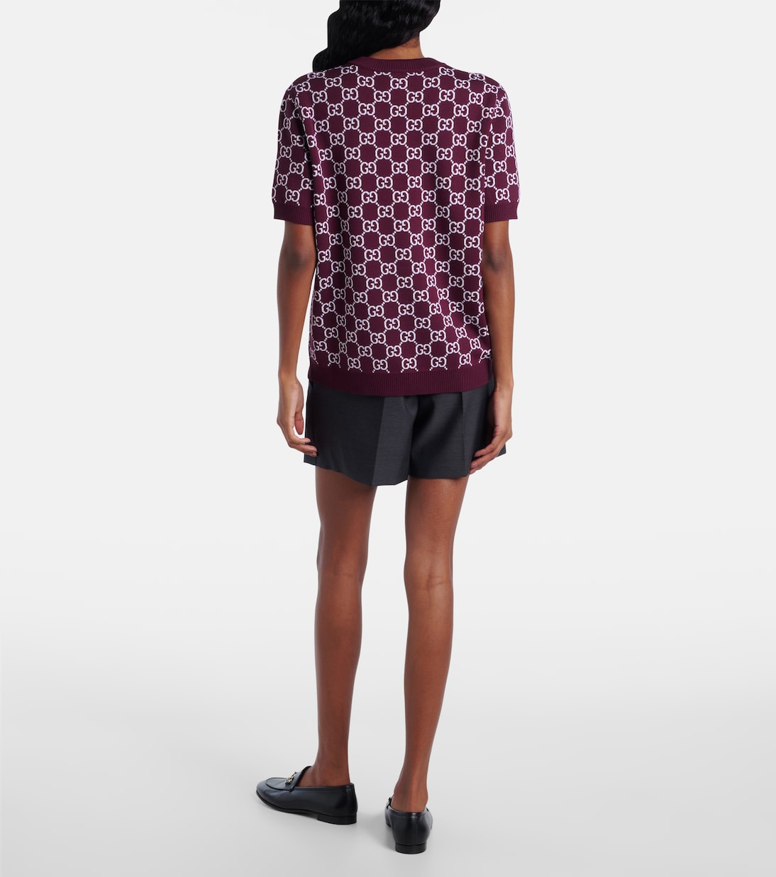 GG reversible wool-blend jacquard top | Gucci