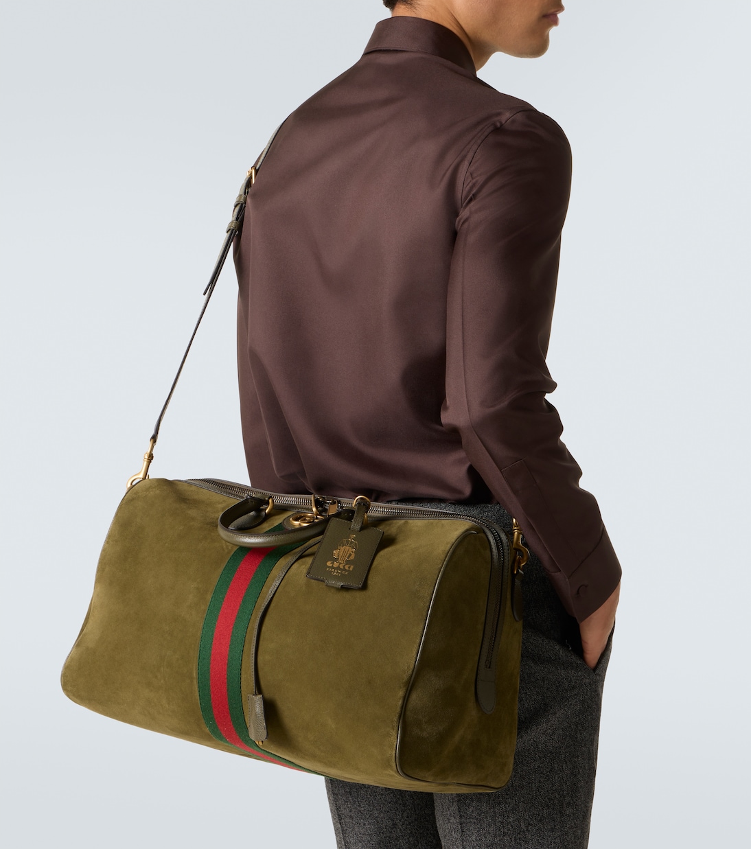 Savoy Medium suede duffel bag | Gucci