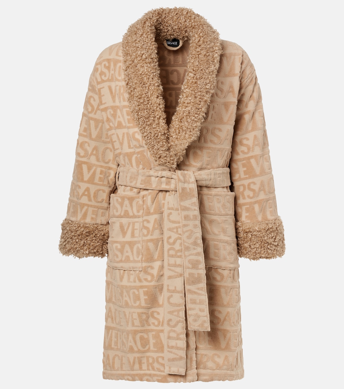 Versace Allover cotton terry bathrobe | Versace Home
