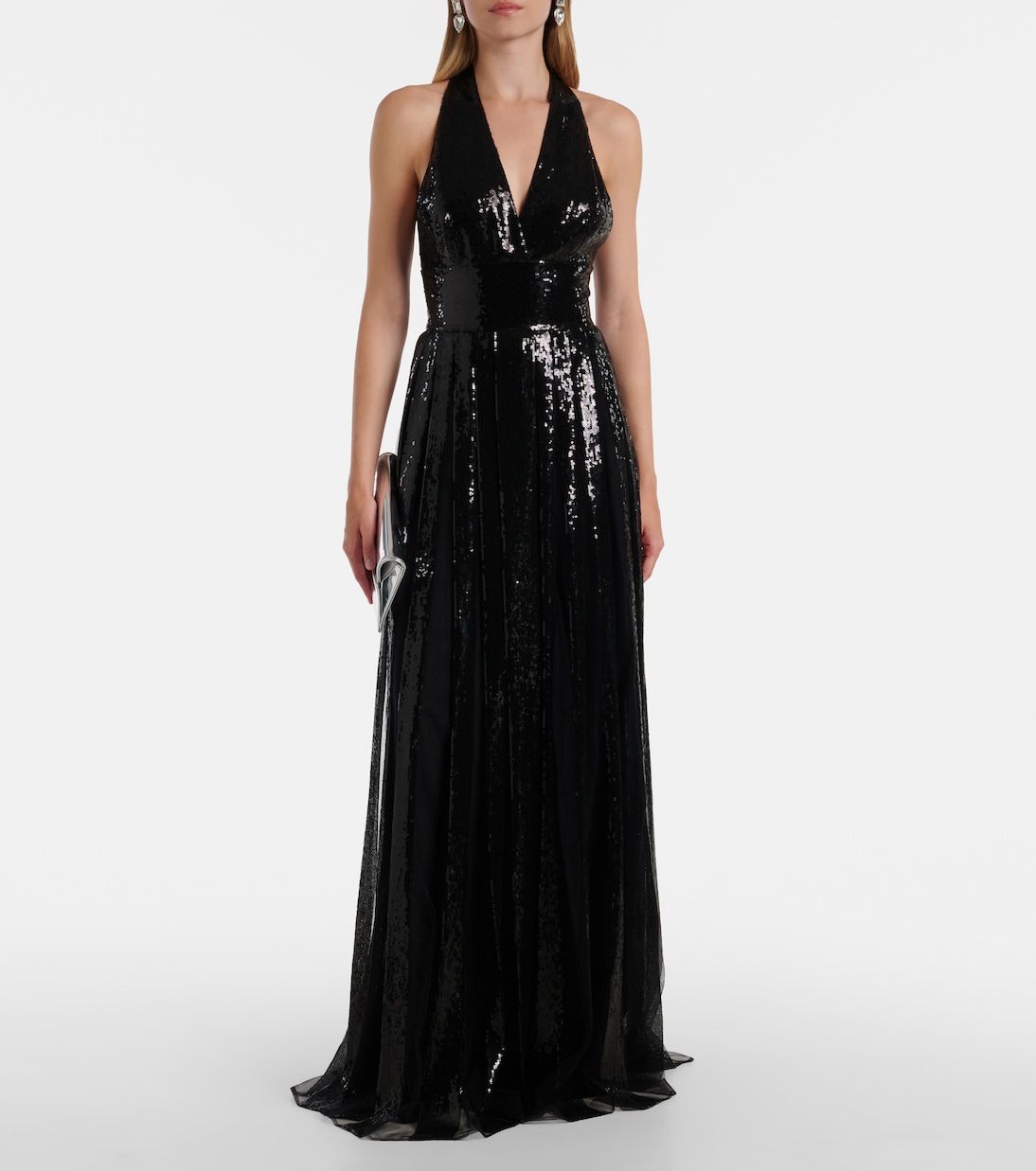 Open-back sequined tulle gown | Elie Saab