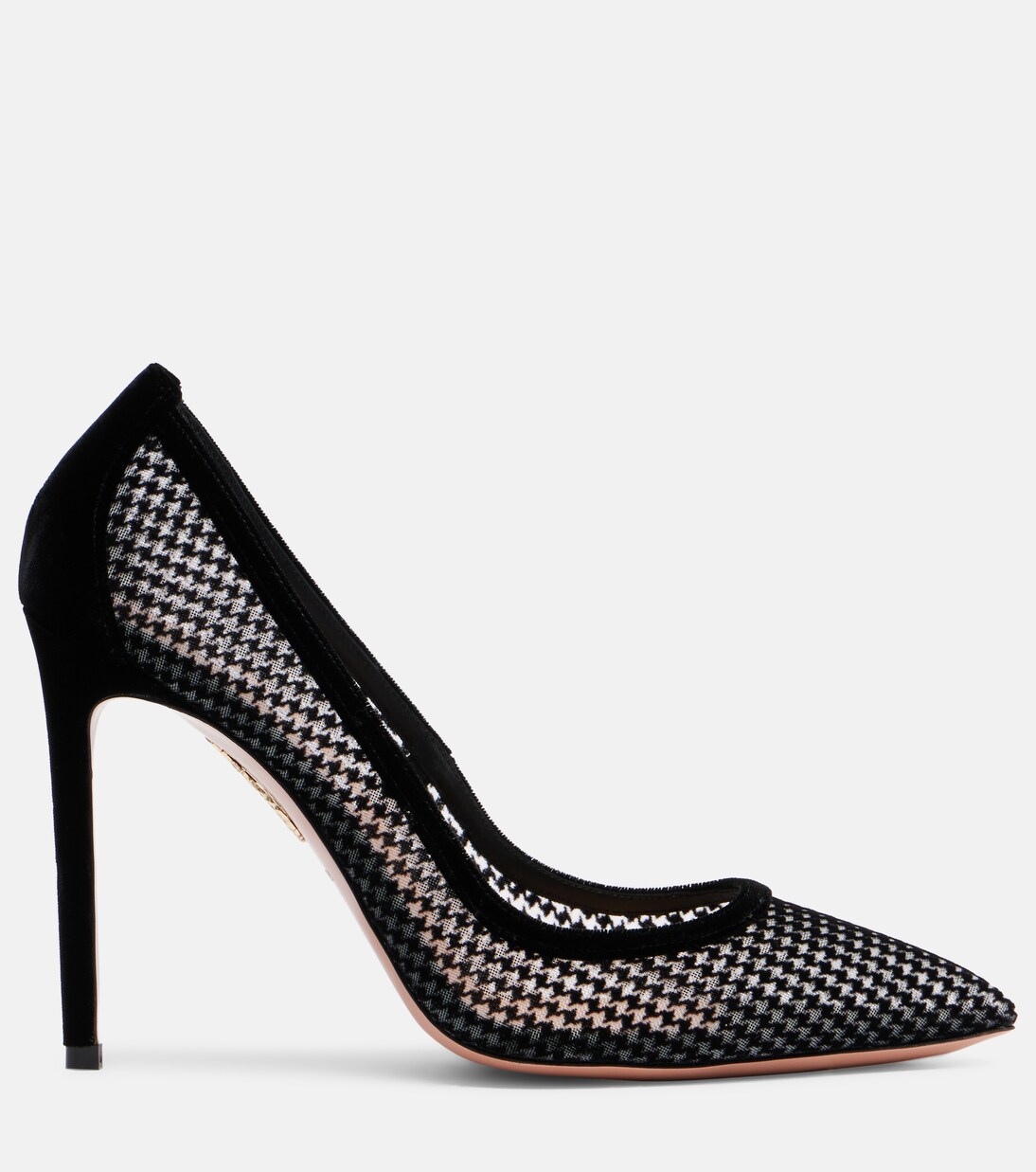 Nude 105 houndstooth velvet pumps | Aquazzura