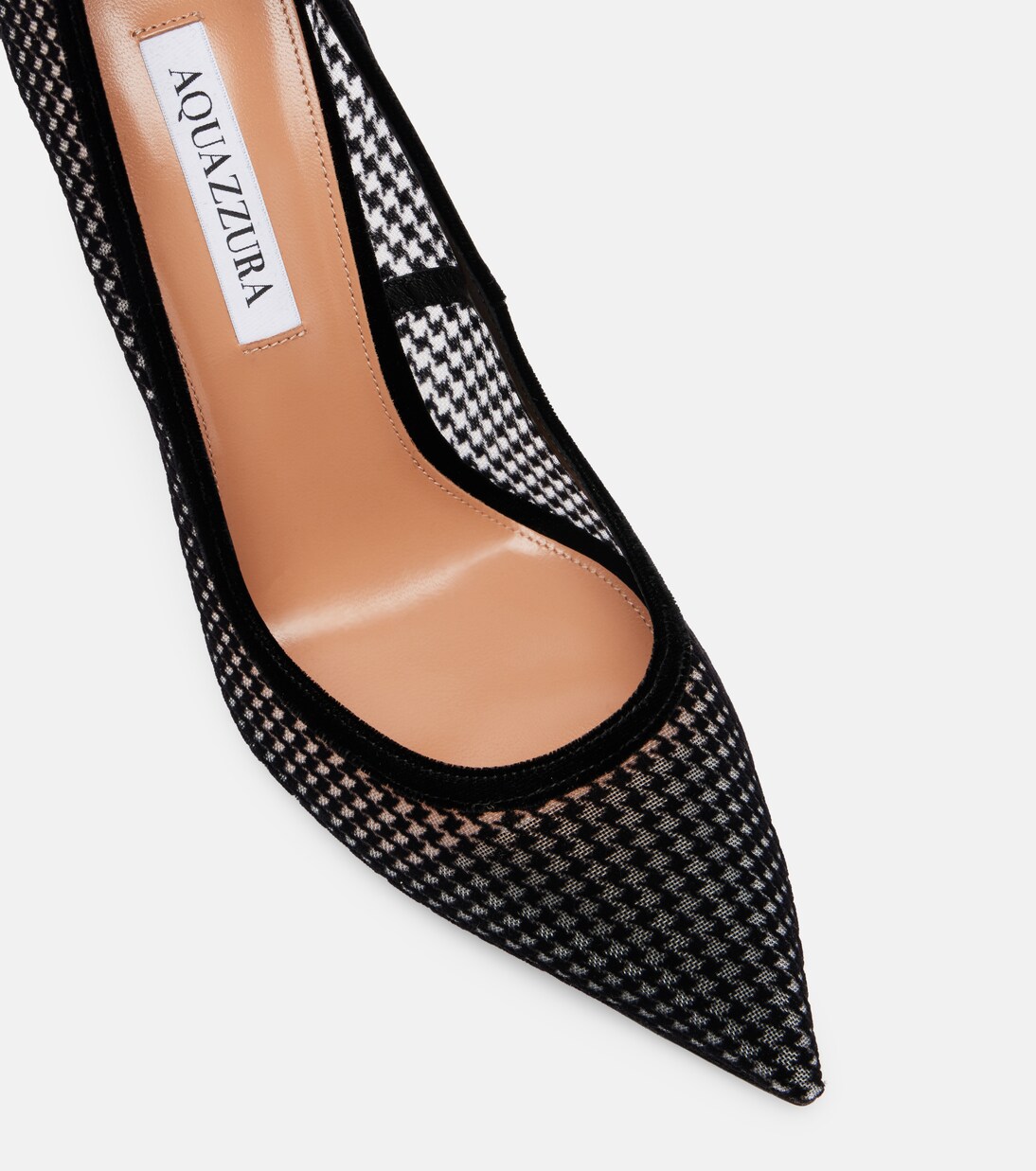 Nude 105 houndstooth velvet pumps | Aquazzura
