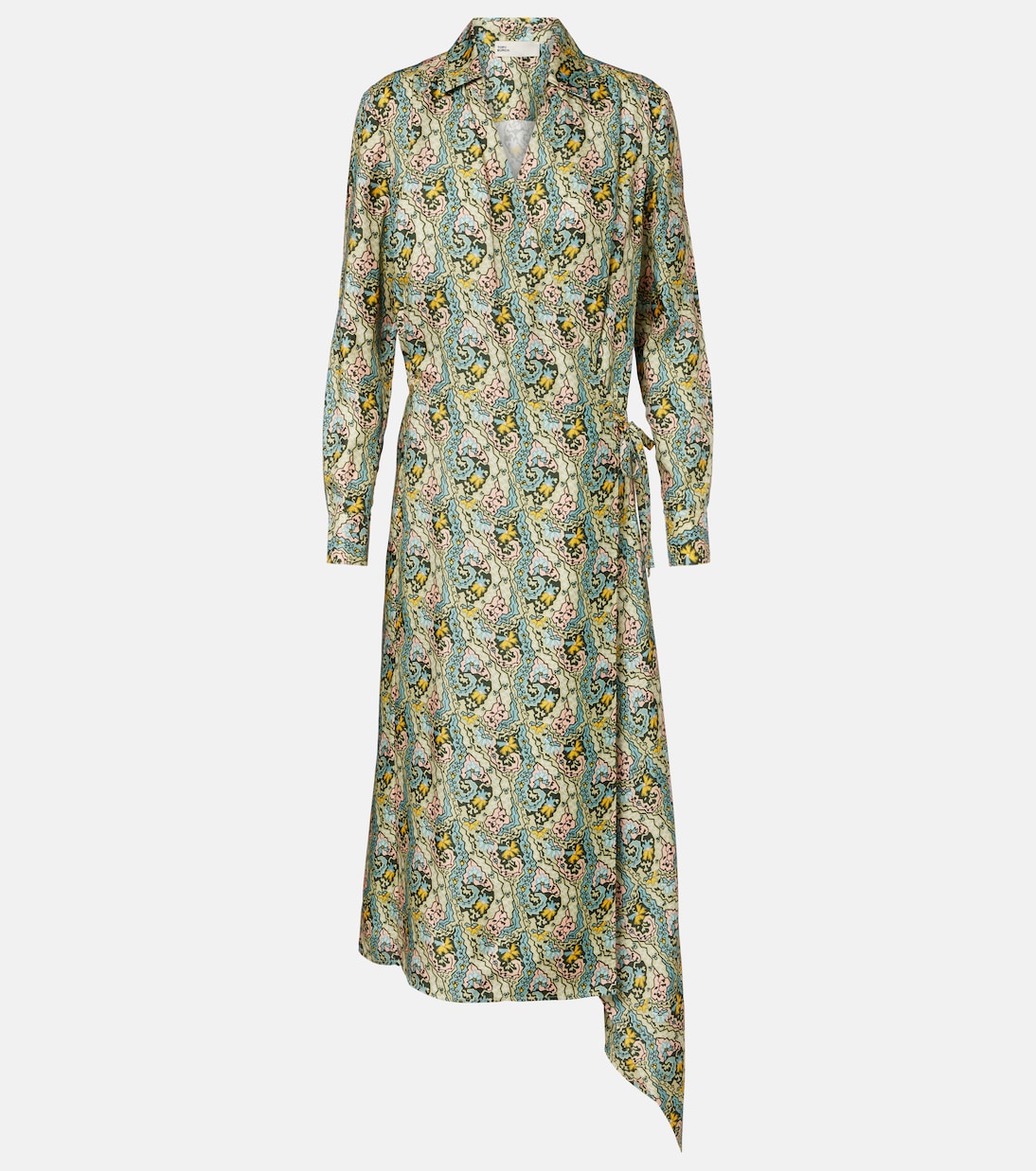 Paisley silk satin wrap dress | Tory Burch