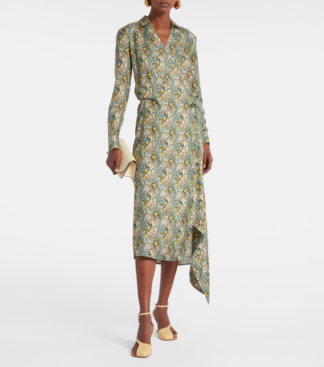 Paisley silk satin wrap dress | Tory Burch