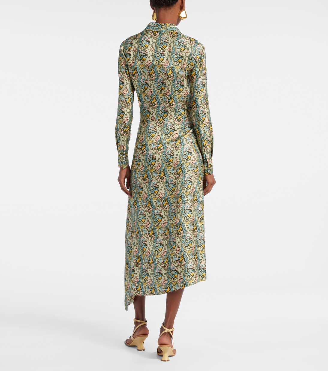Paisley silk satin wrap dress | Tory Burch