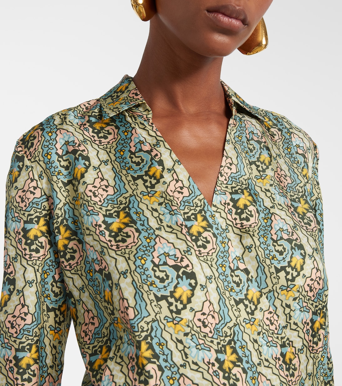 Paisley silk satin wrap dress | Tory Burch