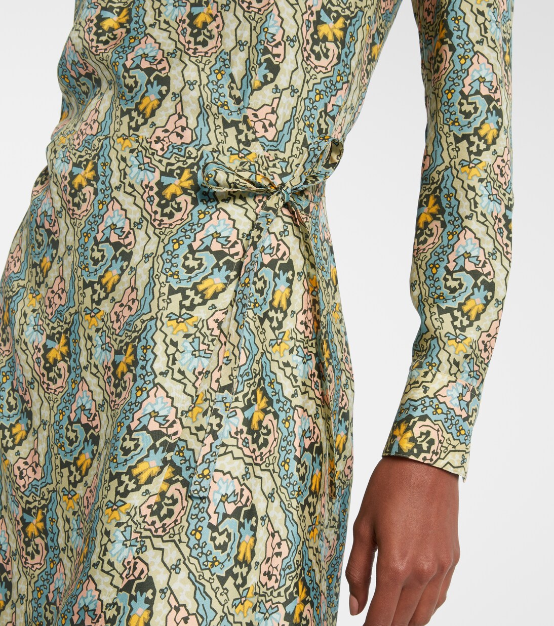 Paisley silk satin wrap dress | Tory Burch
