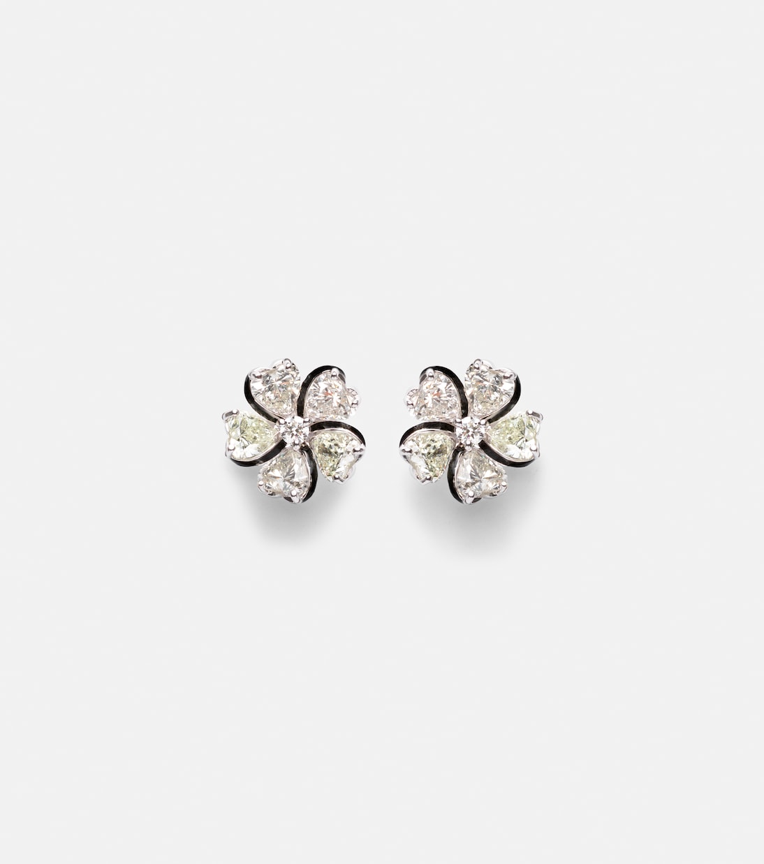 Love Petals 18kt white gold earrings with diamonds | Kamyen