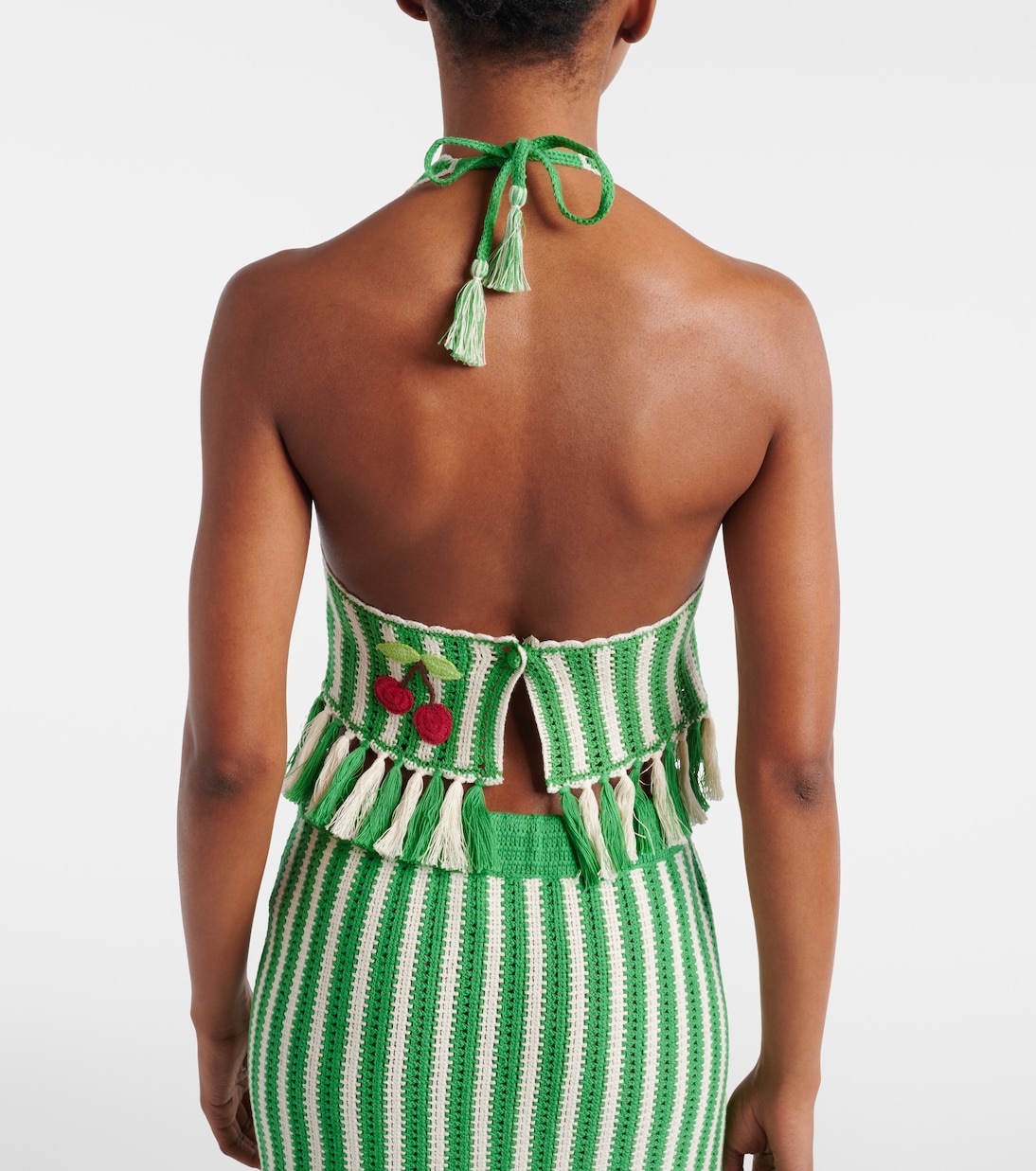 Sundae crochet embroidered cotton crop top | Alémais