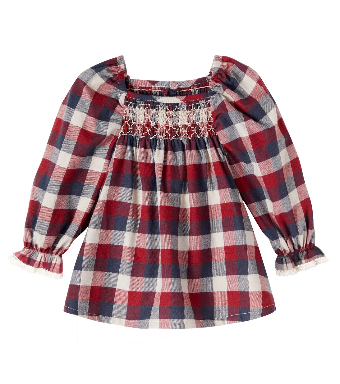 Baby Bella checked cotton dress | Wheat