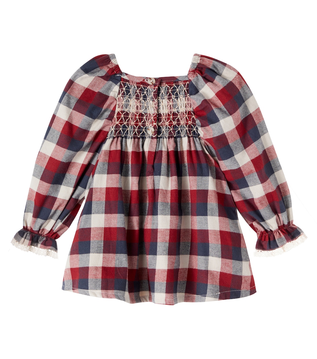 Baby Bella checked cotton dress | Wheat