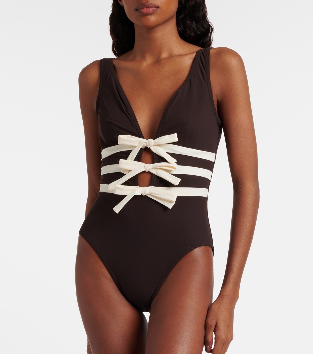Lenora bow-detail swimsuit | Karla Colletto