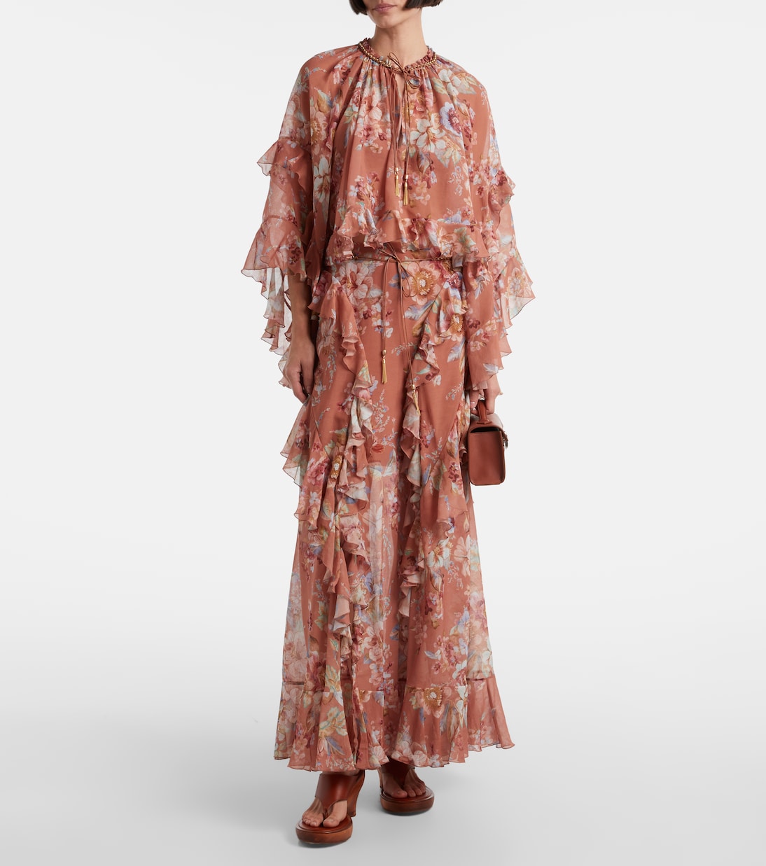 Awaken floral cotton and silk maxi skirt | Zimmermann