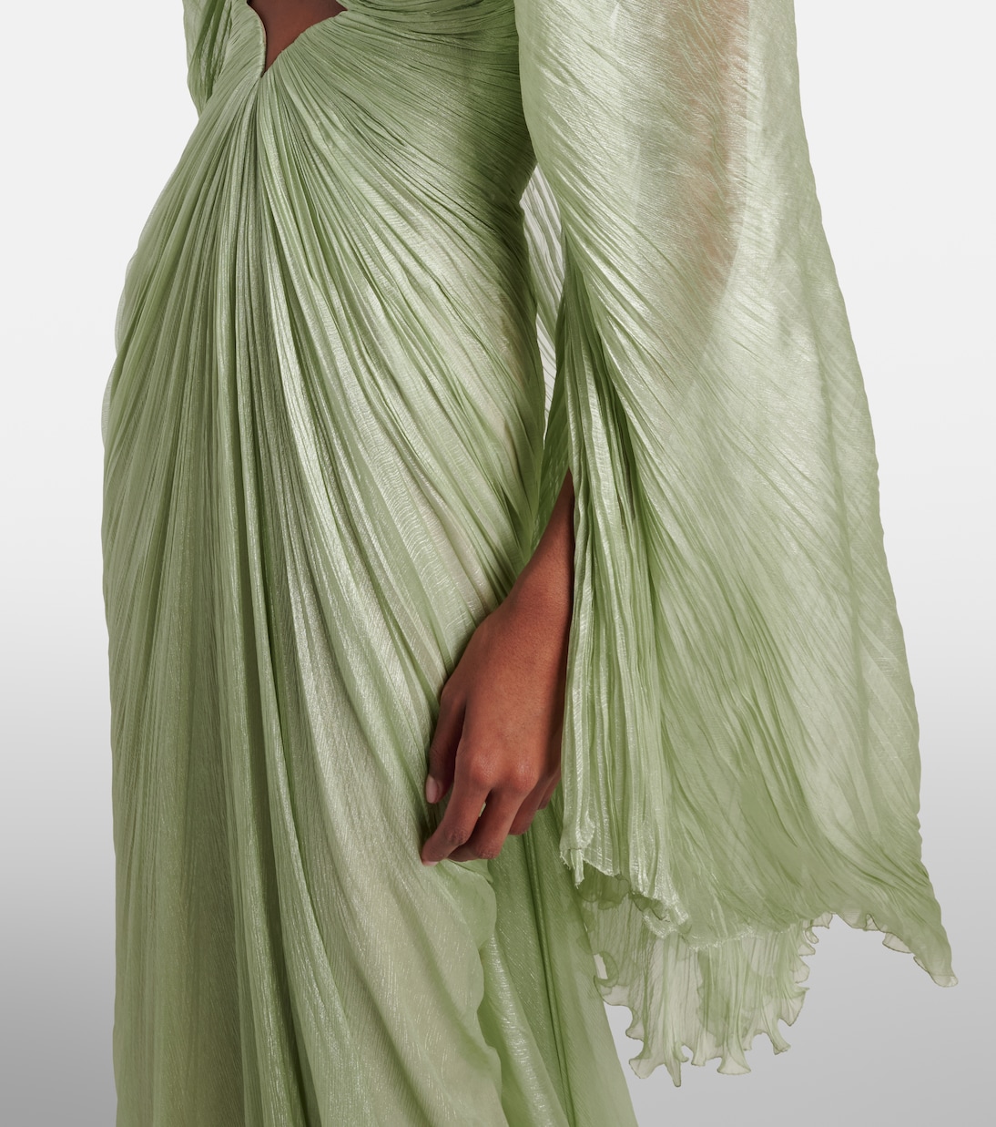 Cassandra caped silk muslin gown | Maria Lucia Hohan
