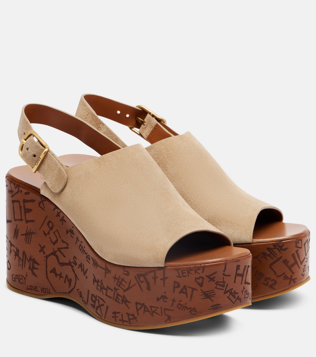 Wedge-Sandalen Maxime 80 aus Veloursleder | Chloé