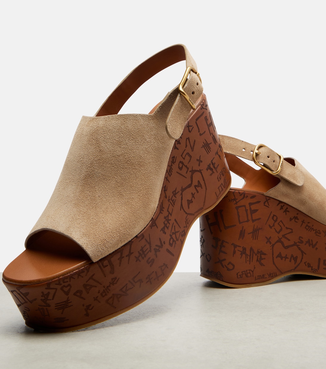Wedge-Sandalen Maxime 80 aus Veloursleder | Chloé