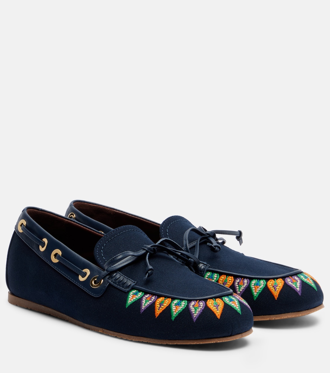Embroidered canvas boat shoes | Etro