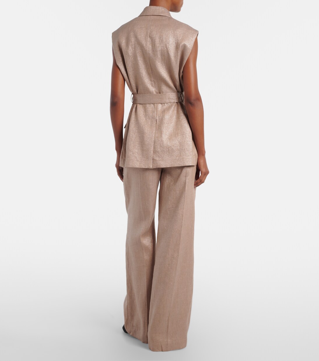 Pantalones anchos en mezcla de lino | Brunello Cucinelli