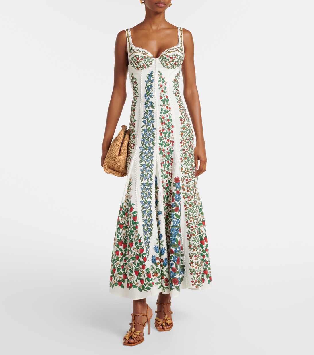 Floral linen-blend maxi dress | Farm Rio