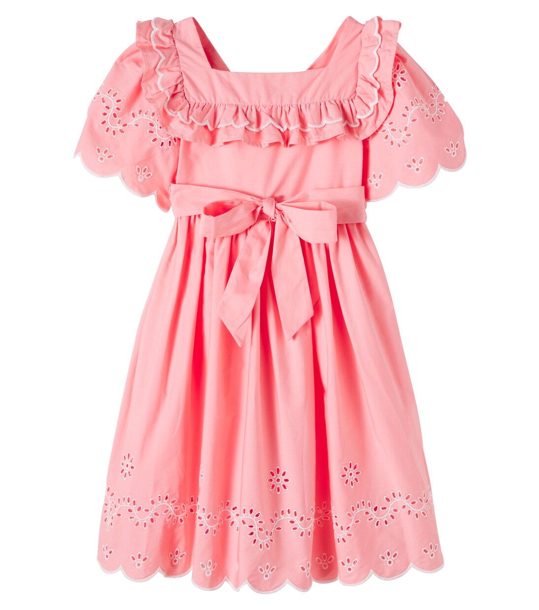 Embroidered ruffled cotton dress | Patachou