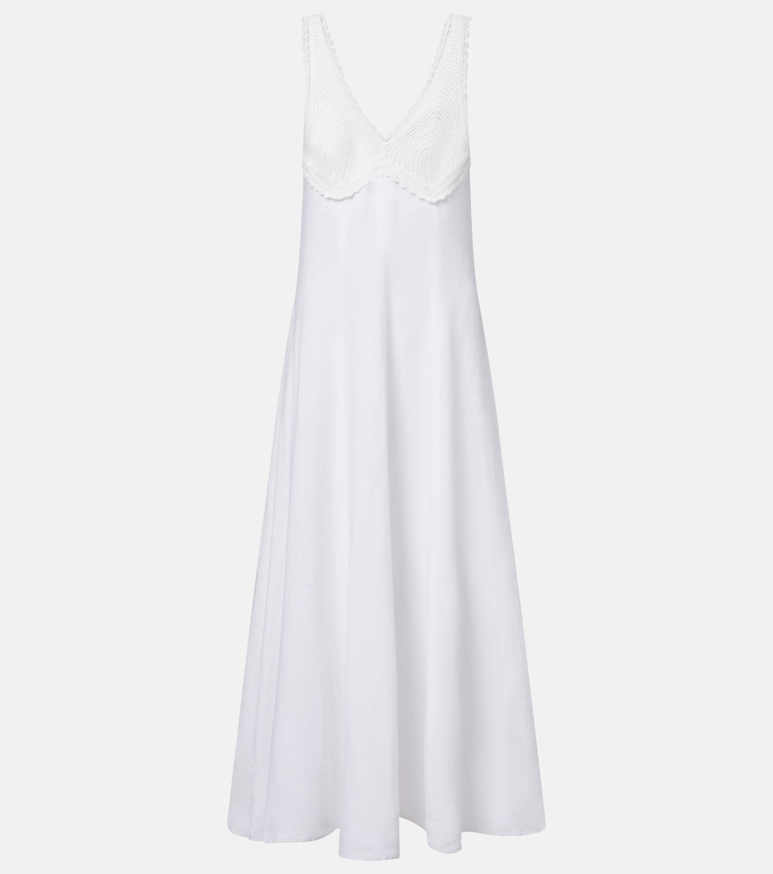 Crocheted linen midi dress | Polo Ralph Lauren