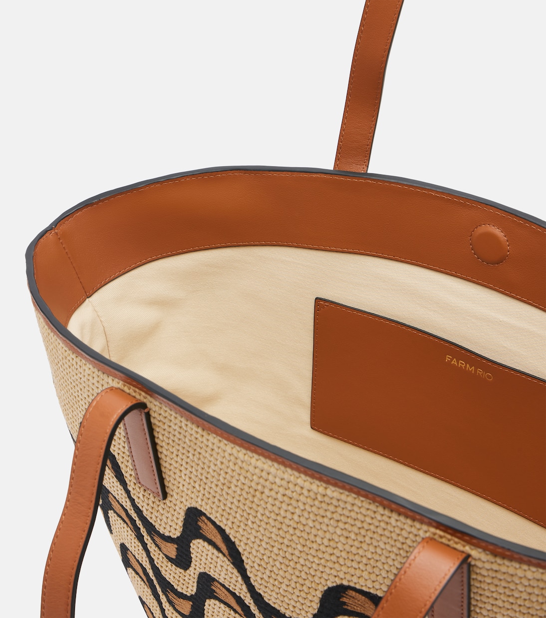 Tote Bag Basket Large mit Leder | Farm Rio