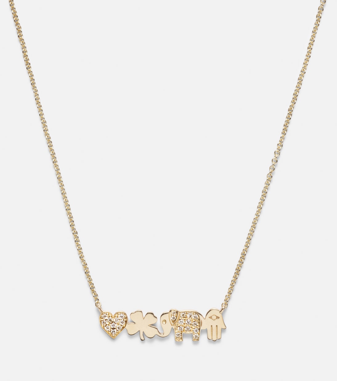 Collana in oro 14kt con diamanti Sydney Evan, design iconico per giovani trendy