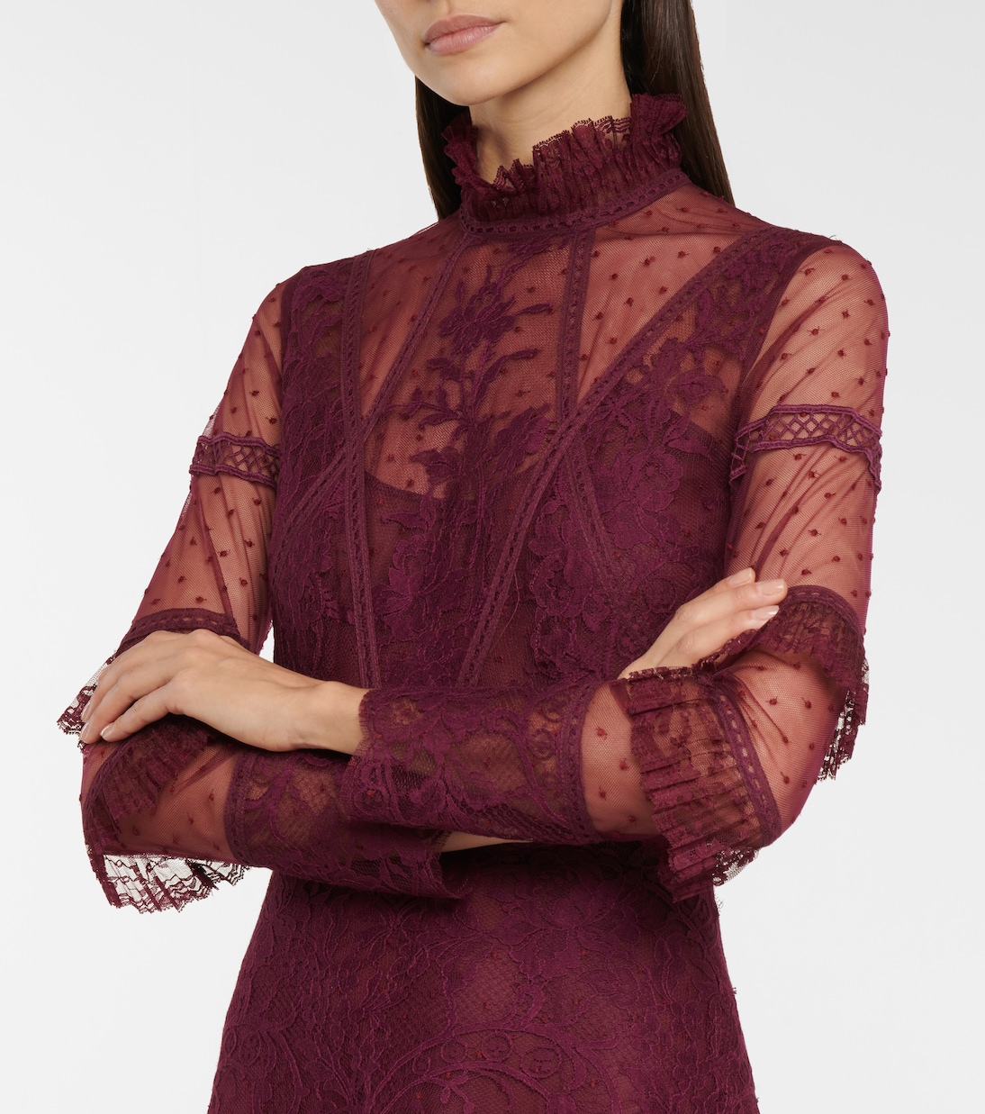 Anastasia French tulle and lace gown | Costarellos