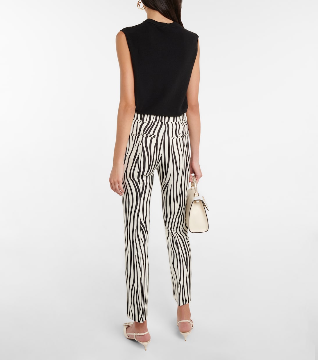 Zebra-print wool-blend pants | Valentino