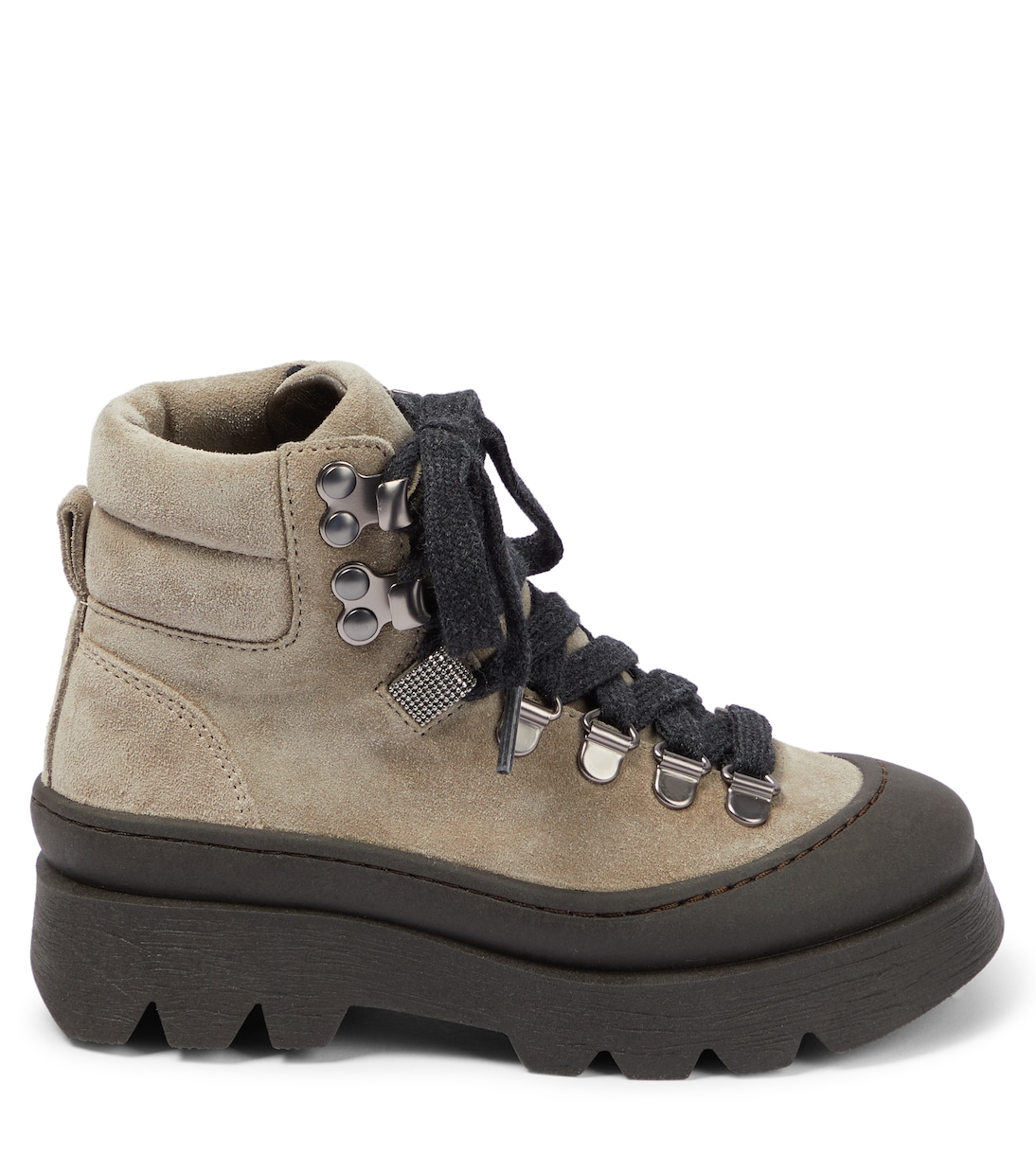 Stivaletti stringati in suede | Brunello Cucinelli Kids