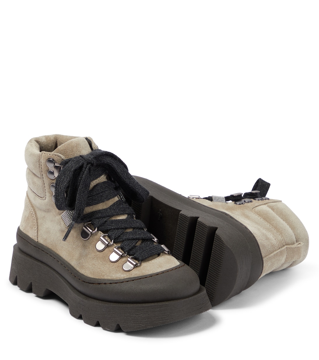 Stivaletti stringati in suede | Brunello Cucinelli Kids