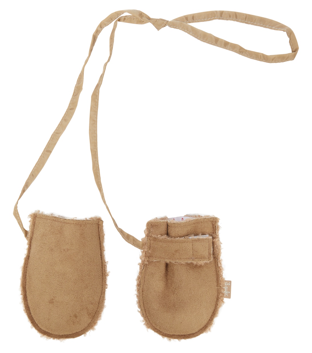 Faux suede and shearling mittens | Il Gufo