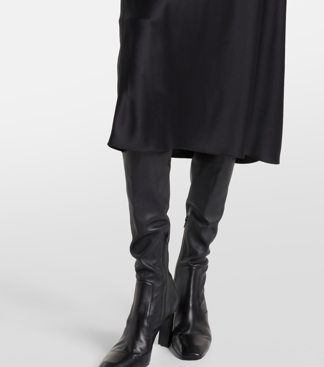 Isaak silk satin midi-skirt | Joseph