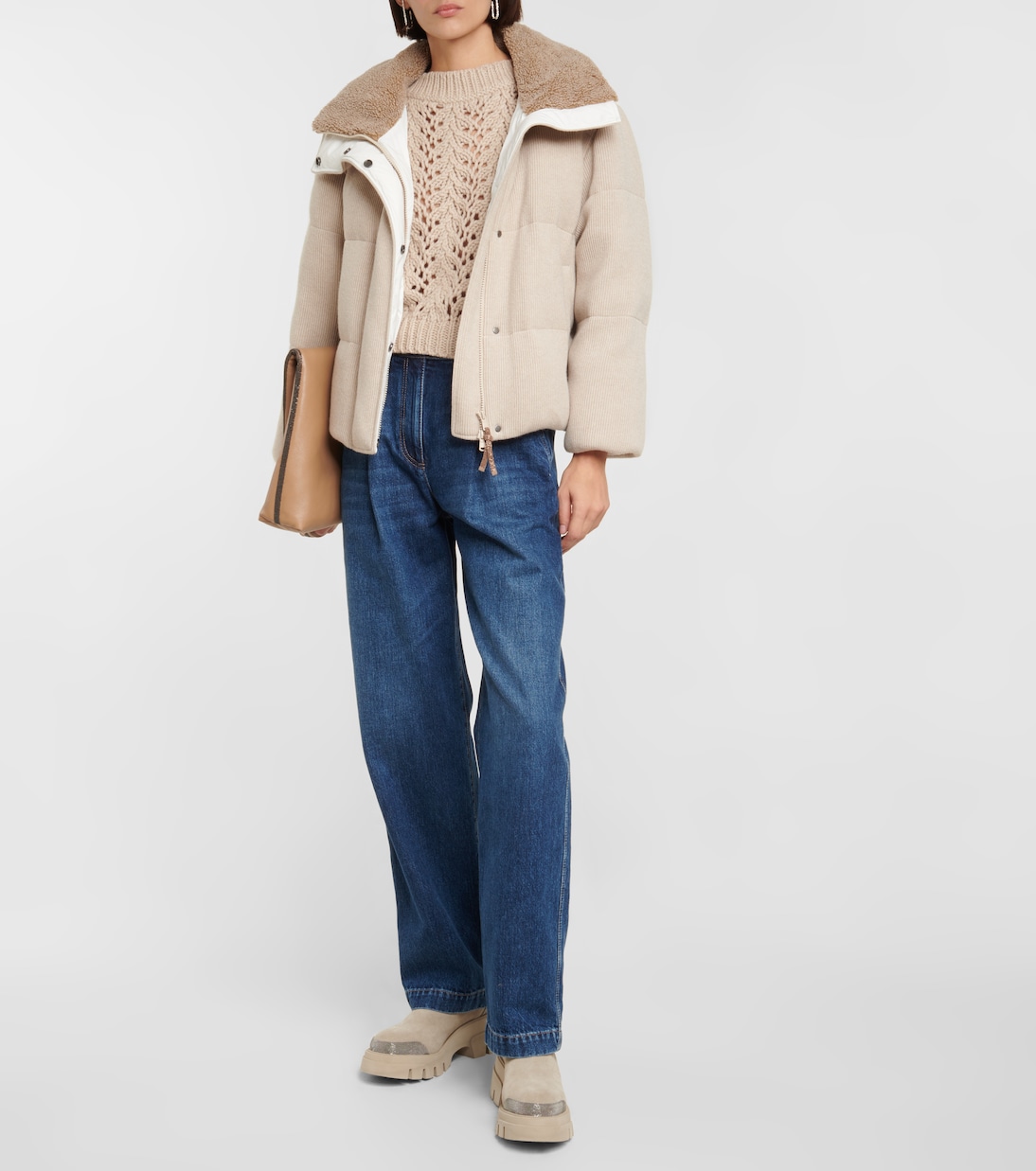 Piumino in cashmere a coste | Brunello Cucinelli