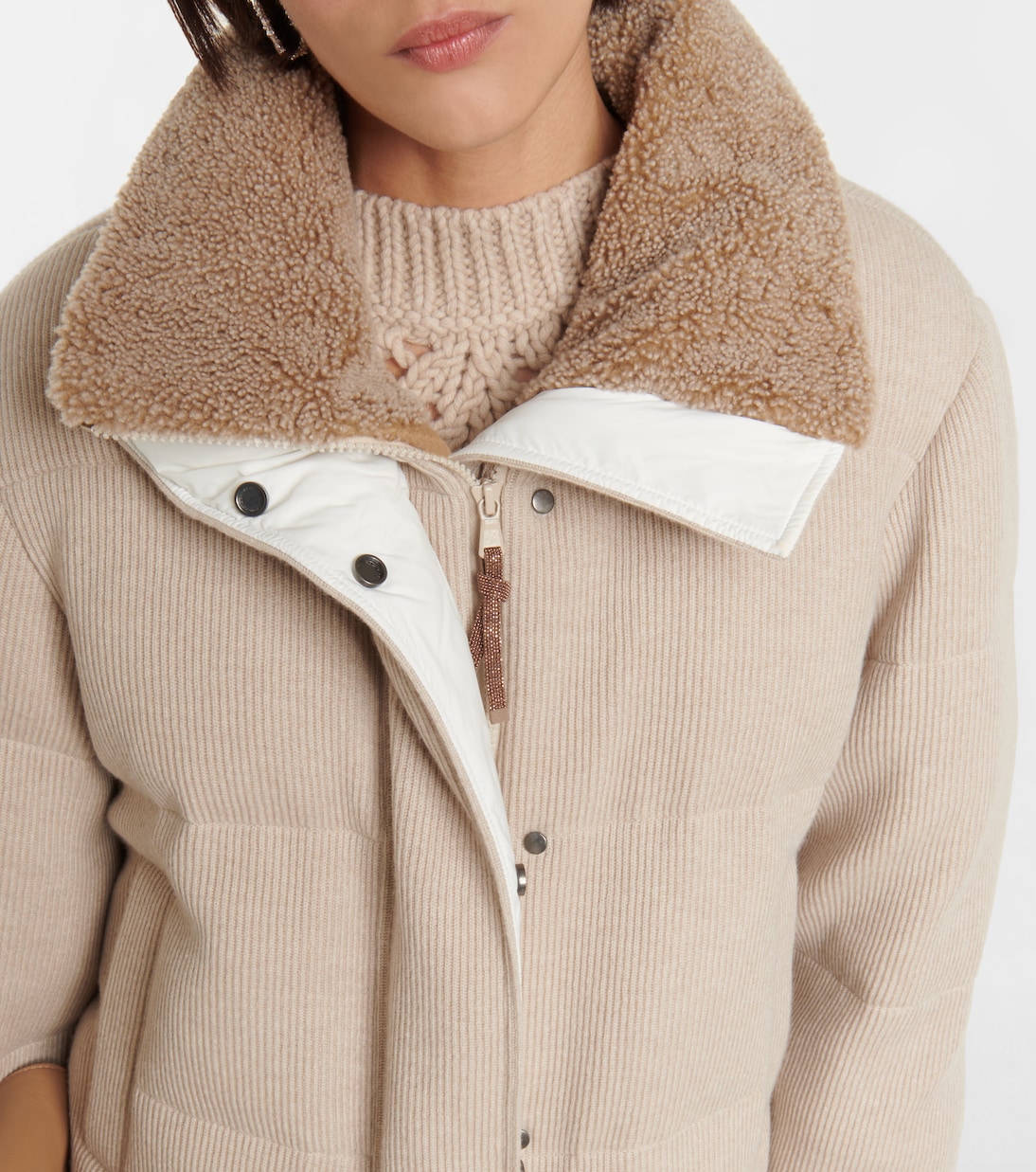 Piumino in cashmere a coste | Brunello Cucinelli