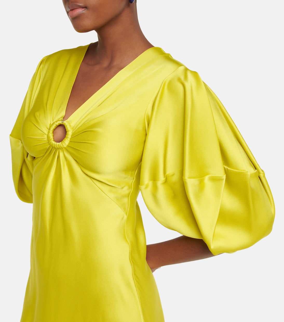 Deep V-neck satin maxi dress | Stella McCartney