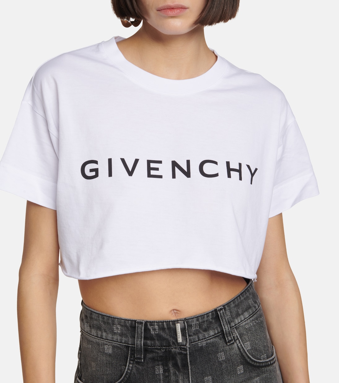 Logo cropped T shirt in white Givenchy Mytheresa