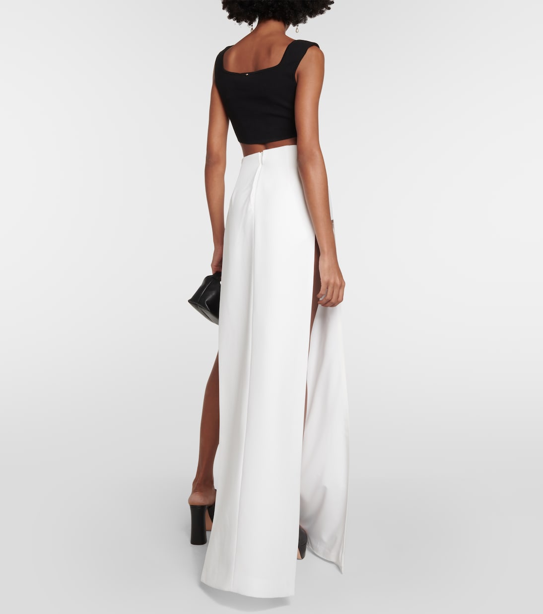 Side-slit jersey maxi skirt | Mônot