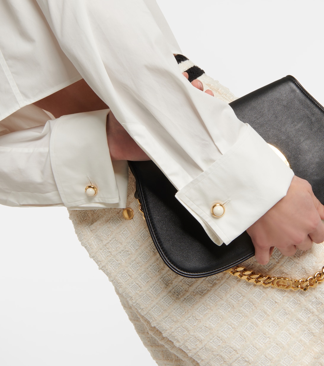 Blusa in popeline di cotone con fiocco | Gucci