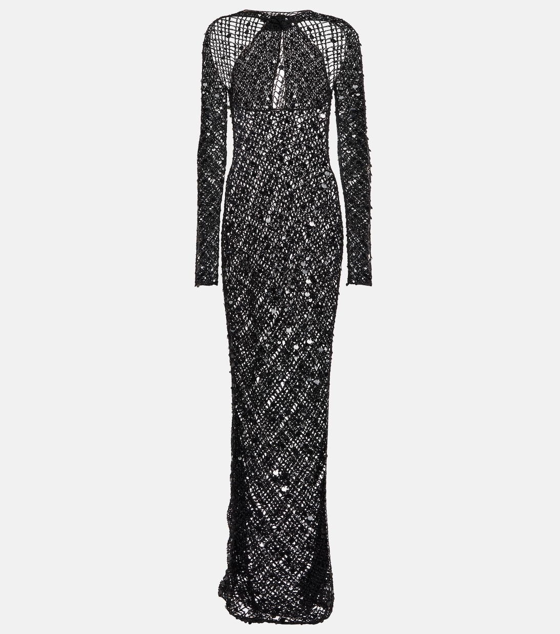 Sequin-embellished crochet maxi dress | Coperni