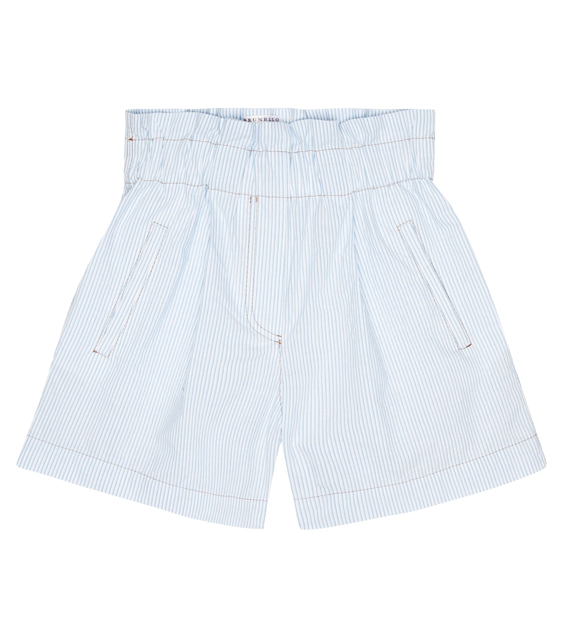 Shorts de algodón a rayas | Brunello Cucinelli Kids