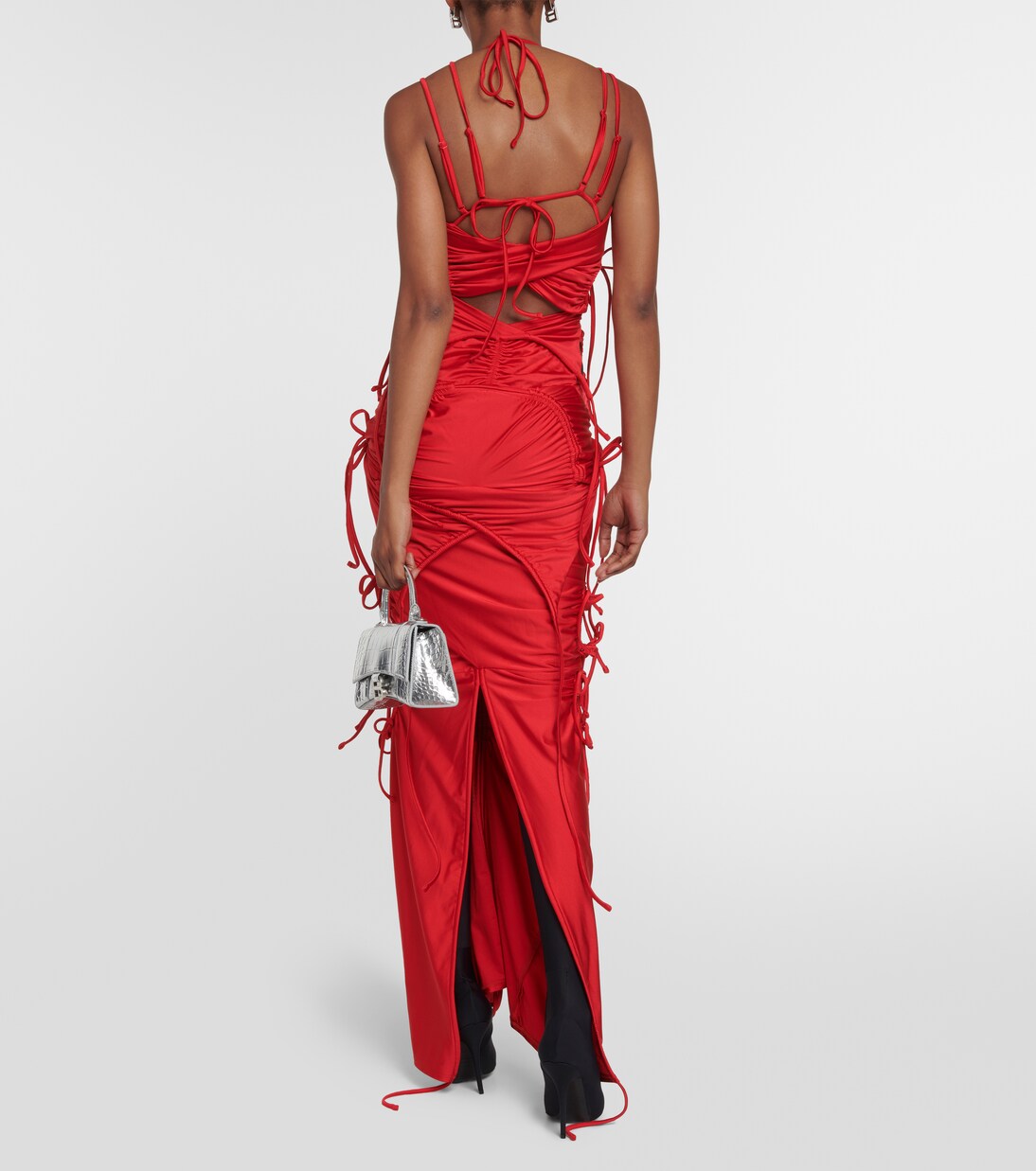 Patched Bikini cutout maxi dress in red - Balenciaga | Mytheresa