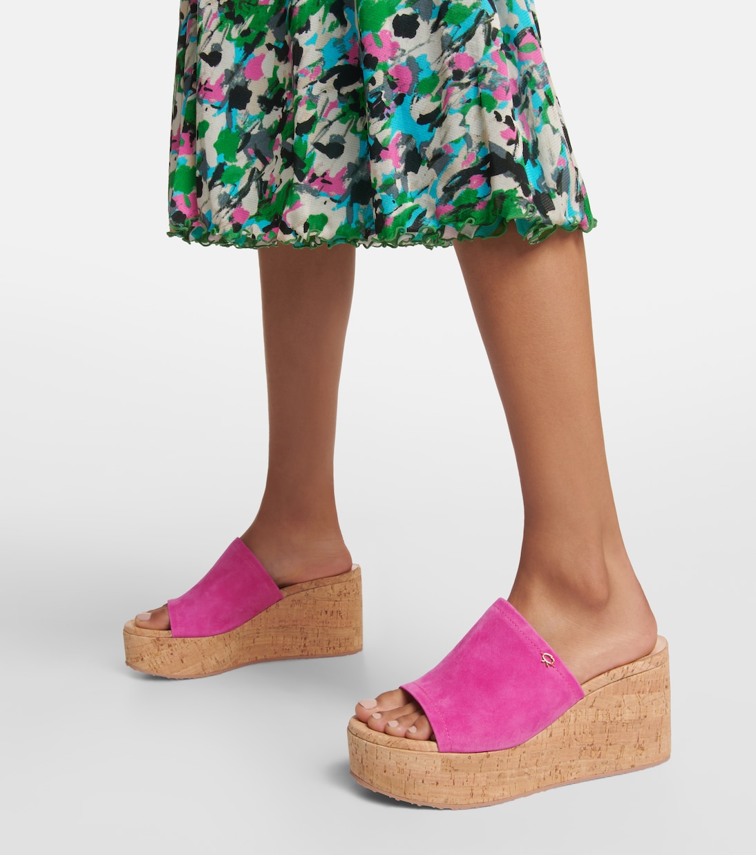 Mules con cuña de ante | Gianvito Rossi
