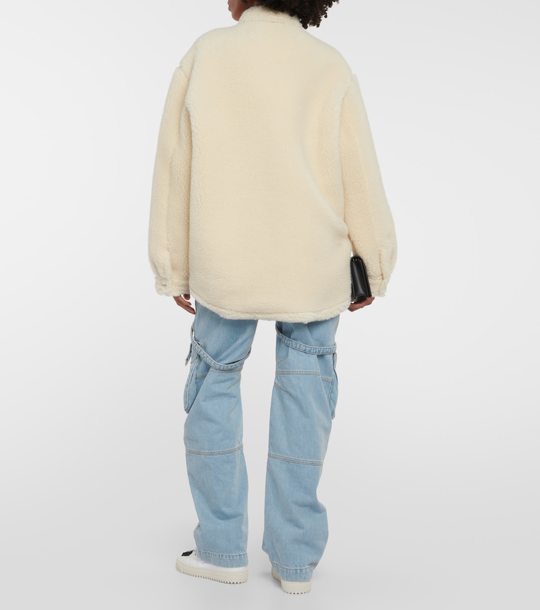 Hemdjacke aus Teddyfleece | Off-White