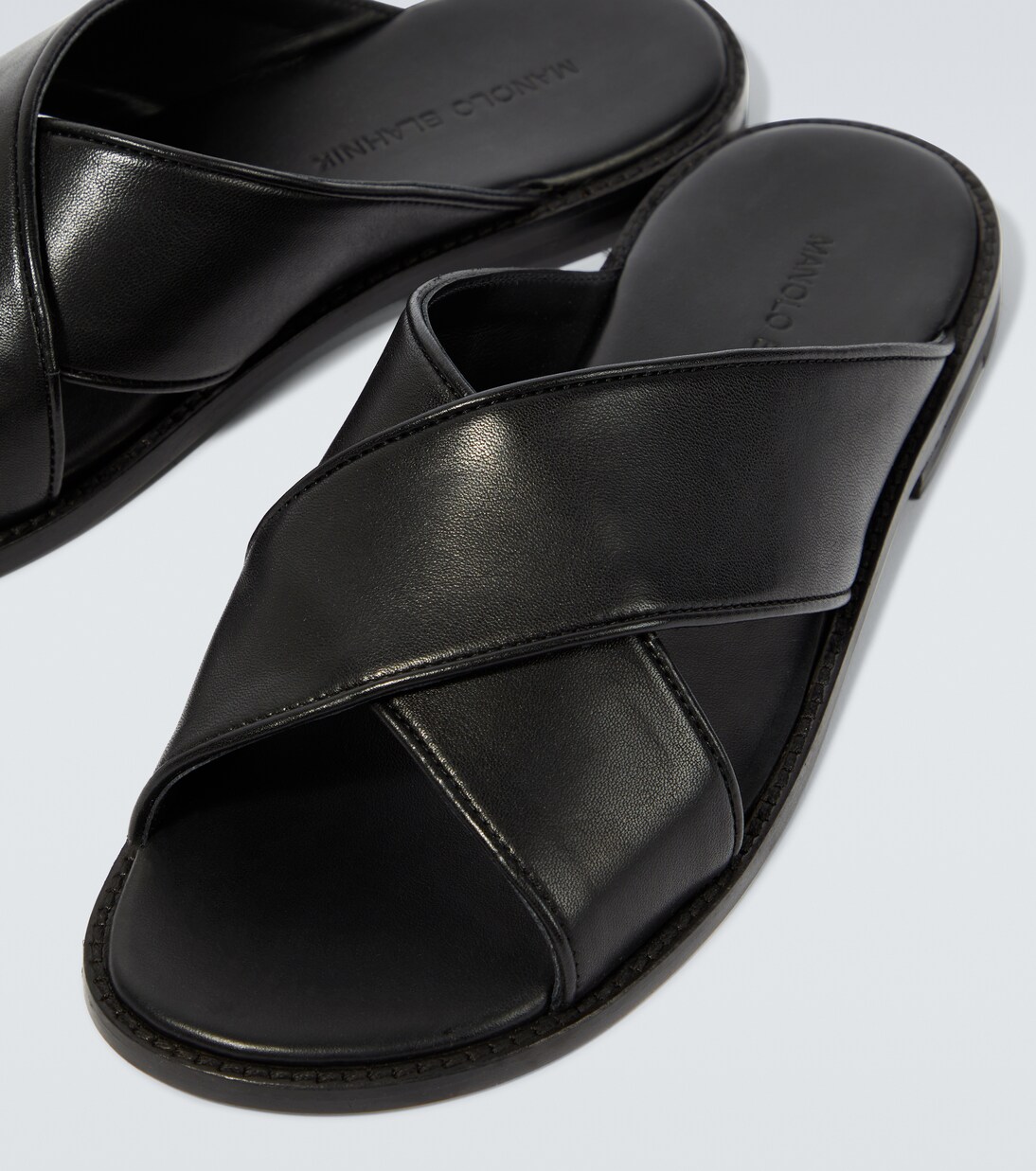 Otawi leather slides | Manolo Blahnik